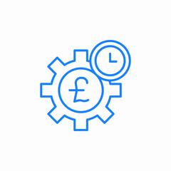 gear money time icon sign vector