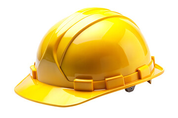 Fototapeta premium Yellow Safety Construction Helmet Isolated on White Background as Transparent. PNG. AI GENERATED