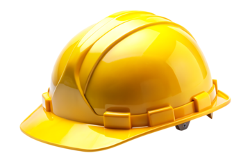 Yellow Safety Construction Helmet Isolated on White Background as Transparent. PNG. AI GENERATED