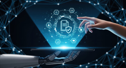 Human and robot collaboration for secure digital data