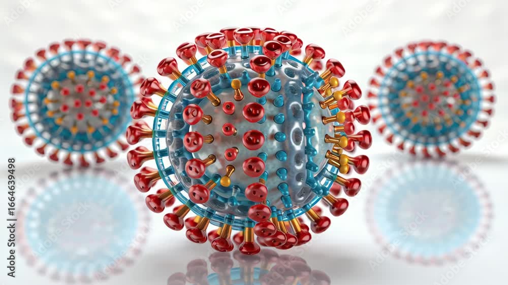 Poster microscopic virus structure exploring spherical architecture of proteins and genetic material in vib
