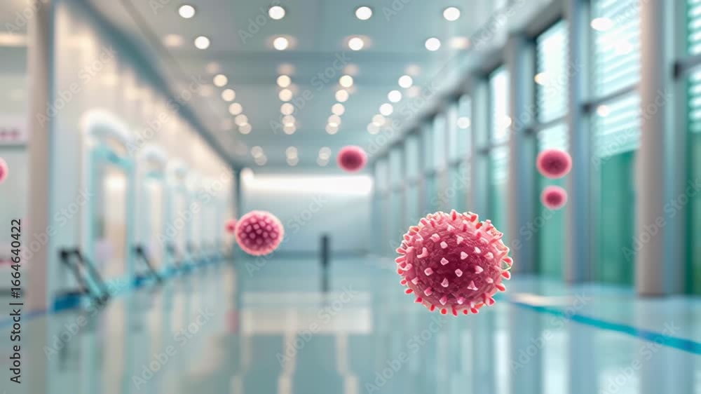 Poster vibrant viruses and bacteria in laboratory exploring infection and health through science and microb