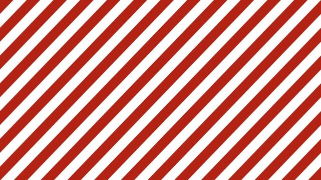 Red and white diagonal stripes on transparent background. Looped animation with alpha channel. Candy cane inspired design with festive holiday mood. Bright texture with attention signal style
