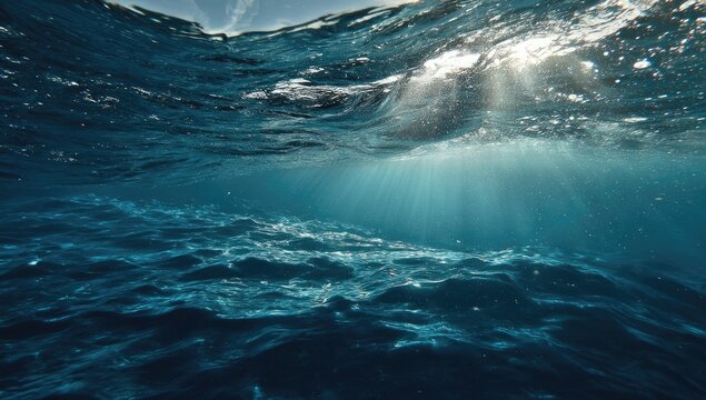 Sunlight shines below the sea level