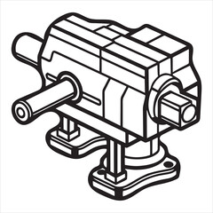 bench vise vector art illustration