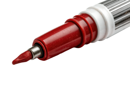Creative writing tools red marker office workspace product isolated on transparent background, png