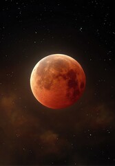 Obraz premium Red moon, star-speckled night
