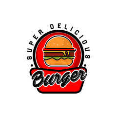 Fast Food Burger Hamburger Icon Logo Template 