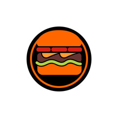 Fast Food Burger Hamburger Icon Logo Template 