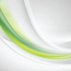 Abstract flowing green and yellow gradient waves on a clean white background creating a smooth and modern design with a sense of movement and light
