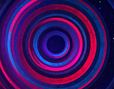 Abstract concentric circles in vibrant colors against a dark background