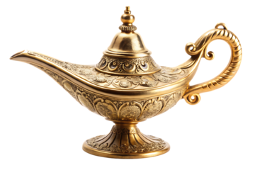 Magic Aladdin Genie Lamp Isolated on White Background