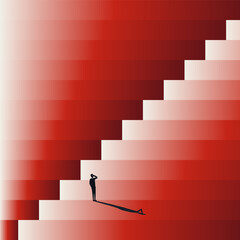 Business career challenge and opportunity vector concept. Symbol of ambition, development, progress. Minimal design eps10 illustration.