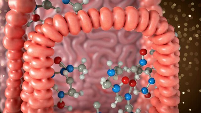 Colorful Molecular Structure and Cellular Interaction Details Biological Systems Showcasing Intricate Arrangements and Complexity
