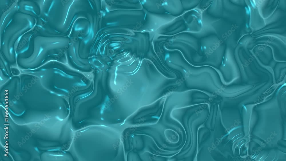 Aufkleber a fluid cyan surface catches light, with patterns of swirling and reflective texture. the overall ef