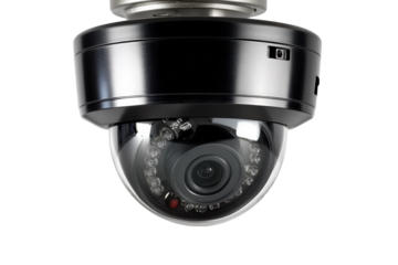 Securing spaces surveillance camera location technology modern view isolated on transparent background, png