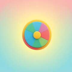 Obraz premium Colorful wheel of fortune with different colors isolated on a colorful background