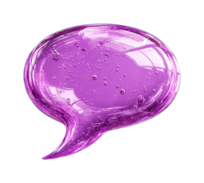 Creative purple speech bubble design digital modern style minimalist isolated on transparent background, png - Powered by Adobe