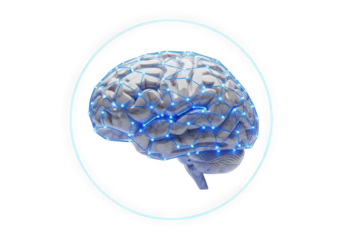 Artificial Intelligence Brain Network Concept with Glowing Connections and Futuristic Design, Representing Cognitive Function, Innovation, and Technological Advancement