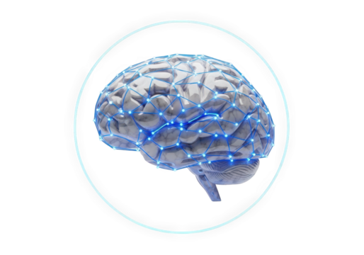 Artificial Intelligence Brain Network Concept with Glowing Connections and Futuristic Design, Representing Cognitive Function, Innovation, and Technological Advancement