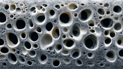 Exploration of porous volcanic rock revealing rugged surface texture and unique patterns