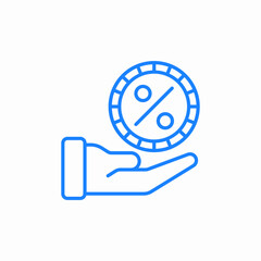 interest offer hand icon sign vector