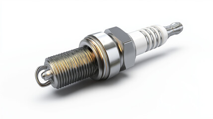 3D realistic heavy bike spark plug (clean modern detail, white isolated background