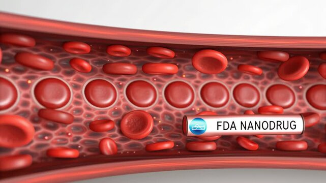 FDA approval concept ,Nanodrug Technology Enhances Blood Vessel Delivery, Improving Treatment Efficacy and Showcasing Blood Cell