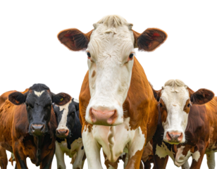 cows on a white background