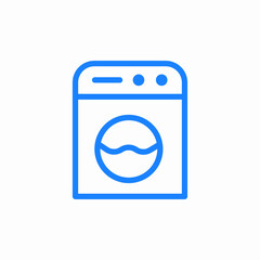 washing machine blue icon sign vector