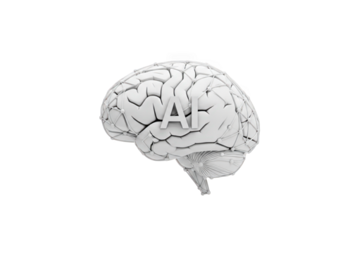 Artificial Intelligence Brain Network: A 3D Rendered Model of Neural Connections and Cognitive Function, Representing Advanced Technology and Machine Learning Concepts
