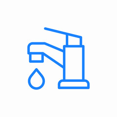 water supply blue icon sign vector