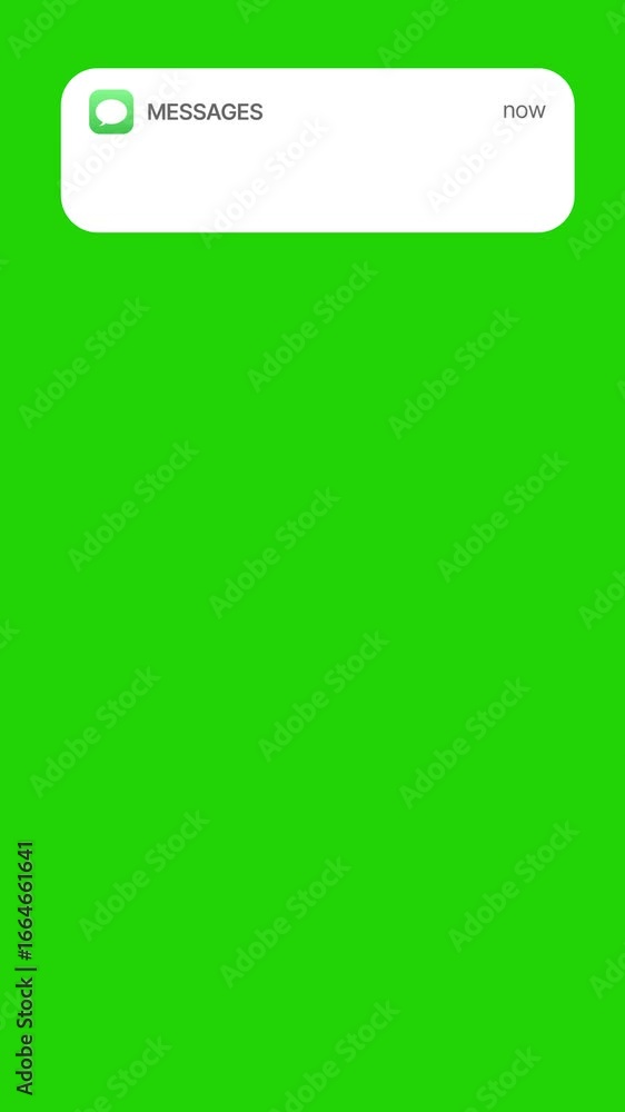 Poster new message notification pop-up animation on green screen, modern chat alert ui motion design templa
