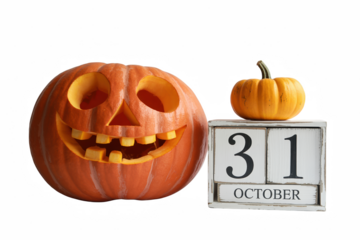 October 31st Calendar with Pumpkin Displaying Low Feedback Design for Autumnal Schedules and Reminders, Perfect for Planning and Organization