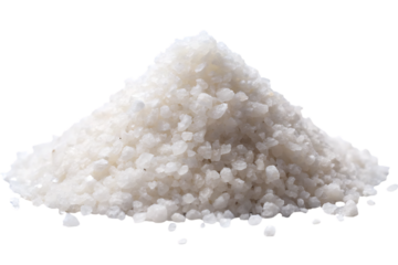 White Salt Pile Isolated on White Background