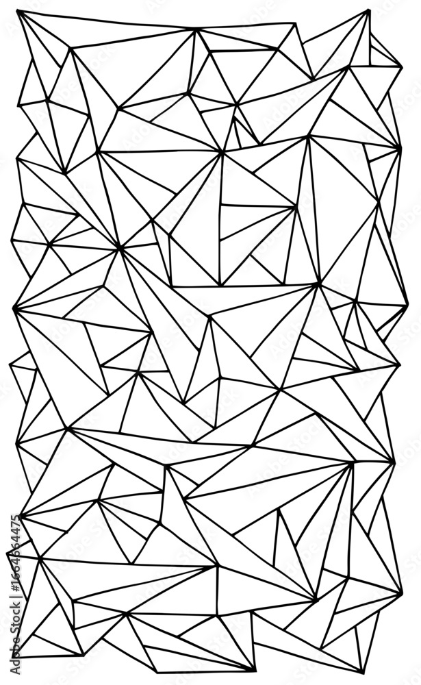 Poster abstract geometric pattern featuring numerous triangles in a black and white color scheme design art