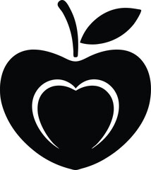  Stylized Apple with Heart Shaped Core