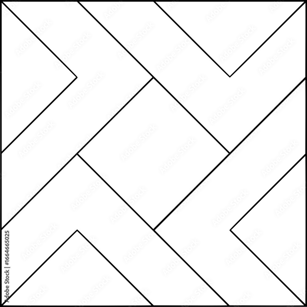 Poster geometric pattern featuring angled lines and shapes forming a square design on a white background su