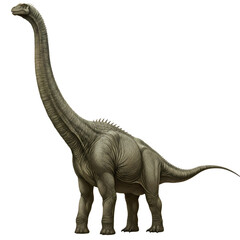 Majestic Brachiosaurus Prehistoric Giant in Detailed Illustration isolated on transparent background