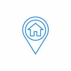 house location pin icon sign vector