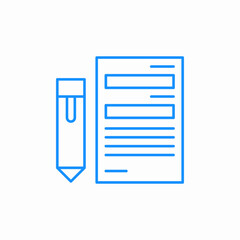 paper pencil icon sign vector