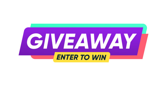 Giveaway Enter to Win Announcement Banner label vector design