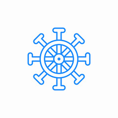 Obraz premium ship wheel icon sign vector