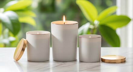 A Tiered Trio of Light: An Elegant Arrangement of Three Luxury Scented Candles