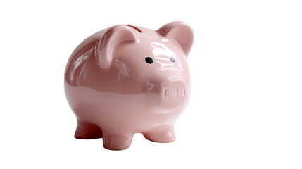 Obraz premium piggy bank isolated on white background, minimal finance stock photography