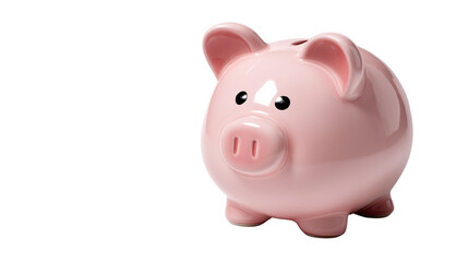 piggy bank isolated on white background, minimal finance stock photography