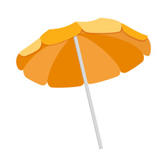 Obraz premium Illustration of an Orange Beach Umbrella for Summer Vacation and Protection
