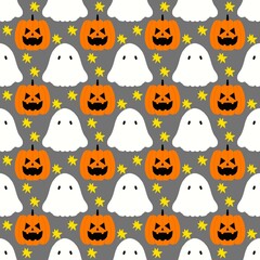 Obraz premium seamless pattern with halloween pumpkins