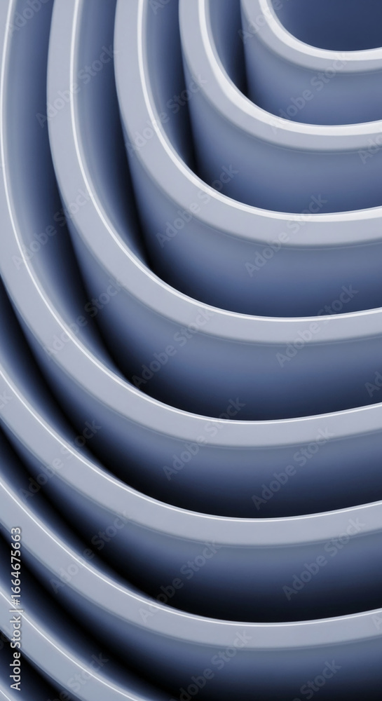 Aufkleber abstract image of concentric, curved gray shapes creating a 3d effect, suggesting depth and layering