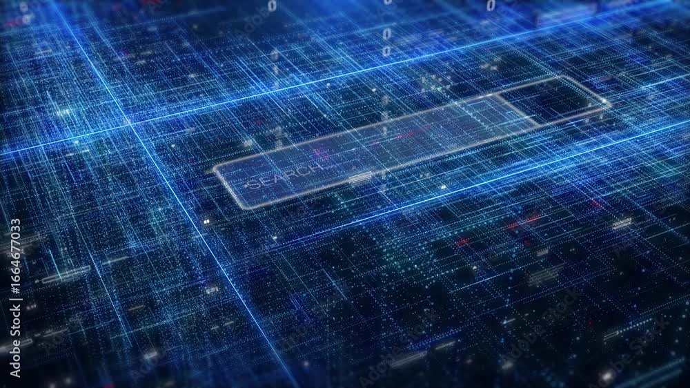 Aufkleber discover the innovation of digital search technology through dynamic animations in a vibrant grid li